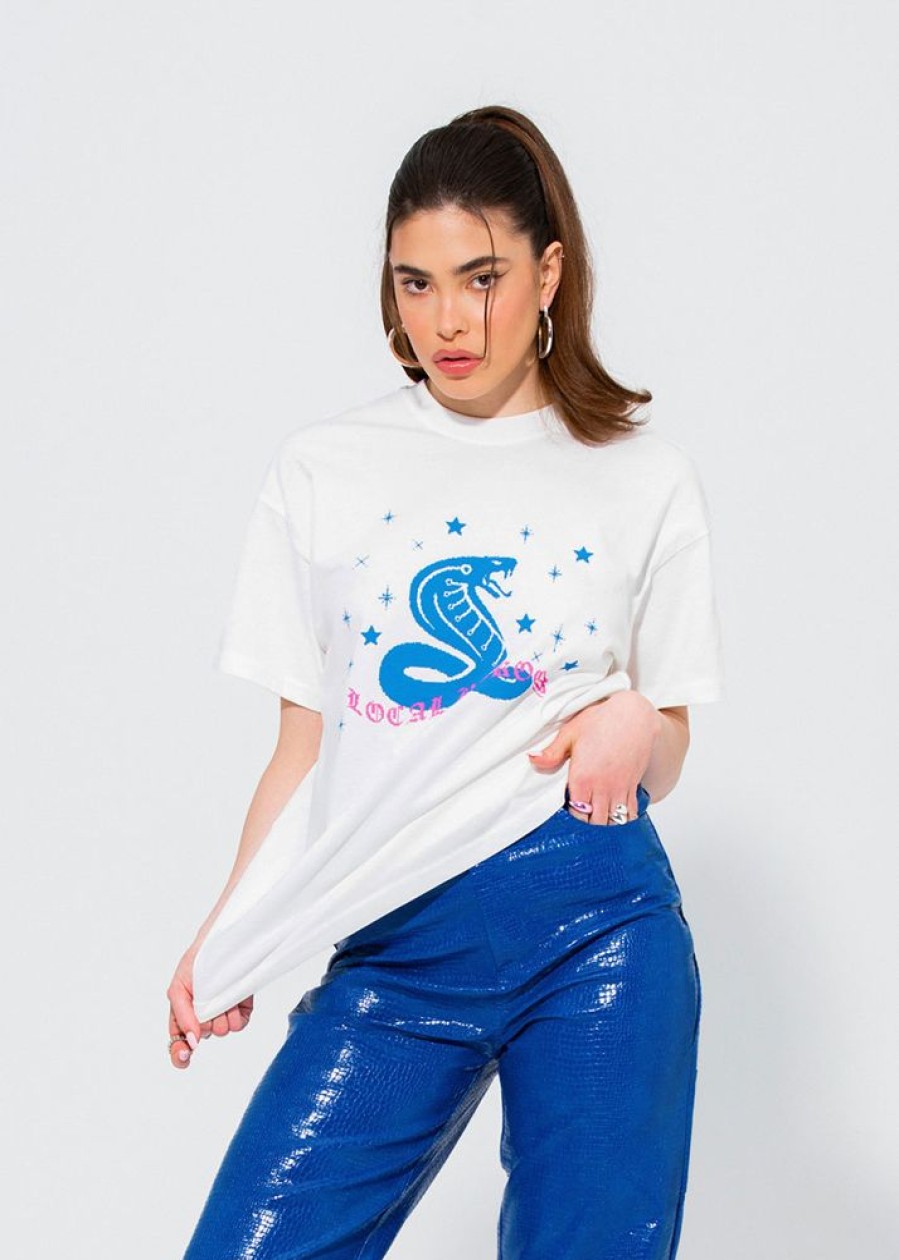 Lh Babe LOCAL HEROES | T-Shirt Snake Bialy