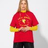 Lh Babe LOCAL HEROES | T-Shirt Oversize Super Luck Czerwony