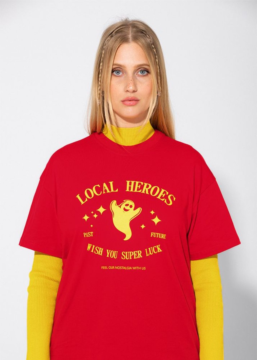 Lh Babe LOCAL HEROES | T-Shirt Oversize Super Luck Czerwony